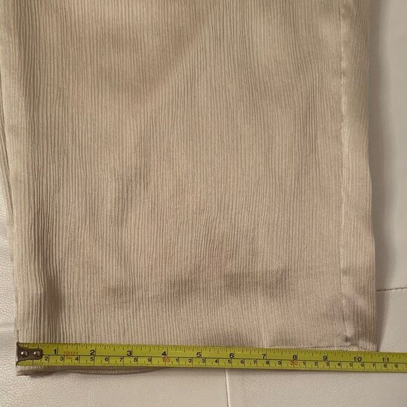 NWT Eileen Fisher Silk Cream Woven Vertical Grooves Wide-Leg Pants Size XL - Picture 7 of 10
